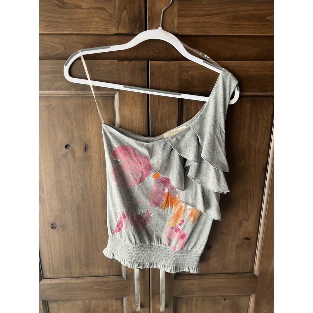 Rewind-women's Off Shoulder Crop Tee Size S